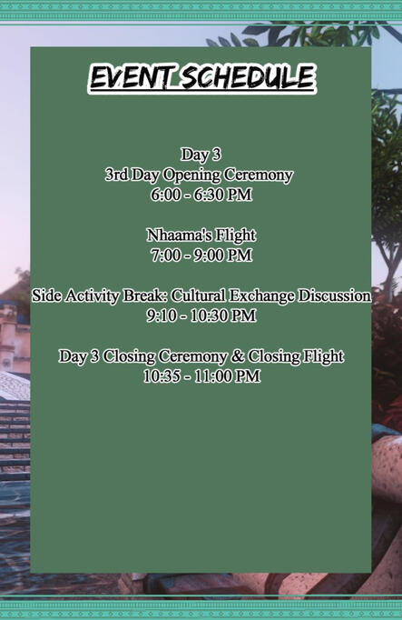 Poster for Event Schedule Day 3