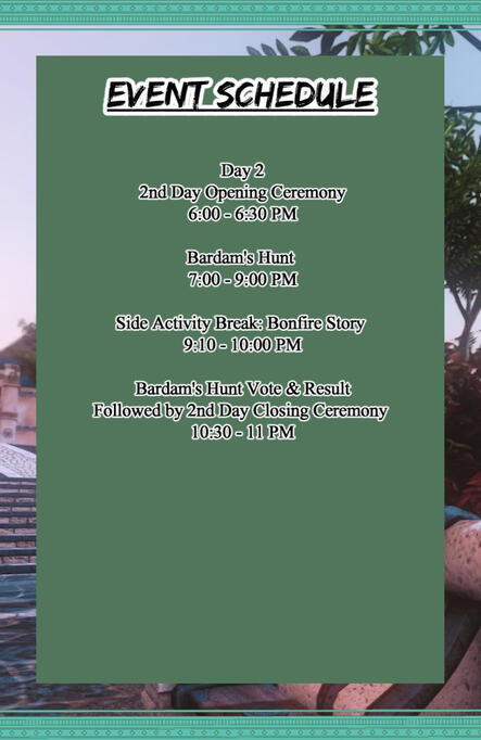 Poster for Event Schedule Day 2