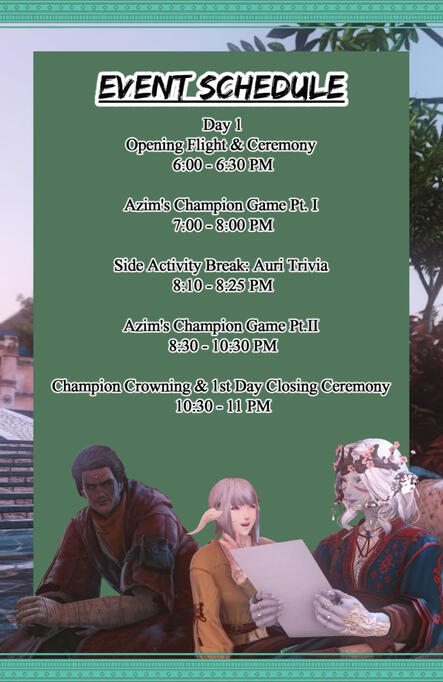 Poster for Event Schedule Day 1